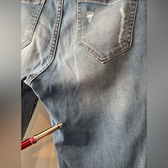 Cello Jeans Juniors 7 Skinny Distressed Stretch Blue‎ Medium Wash Denim Cotton - Picture 13 of 15